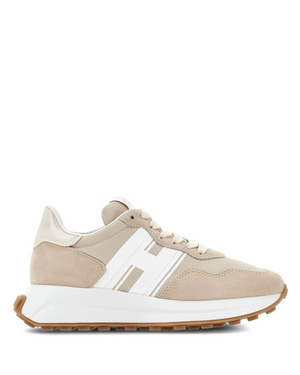 M H Patch Running Sneaker Tan Suede