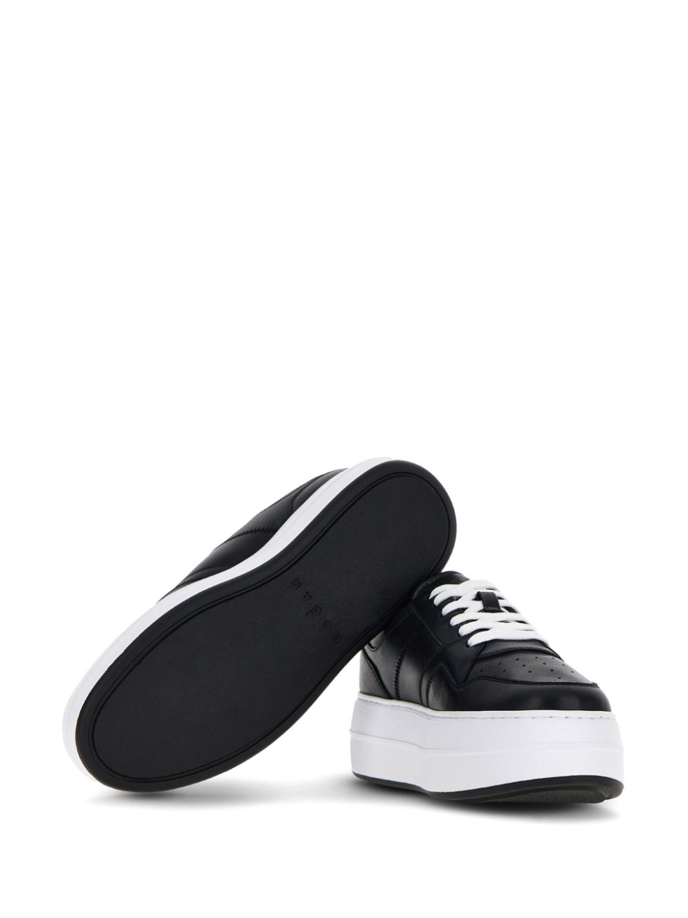 W Platform Sneaker Black Leather