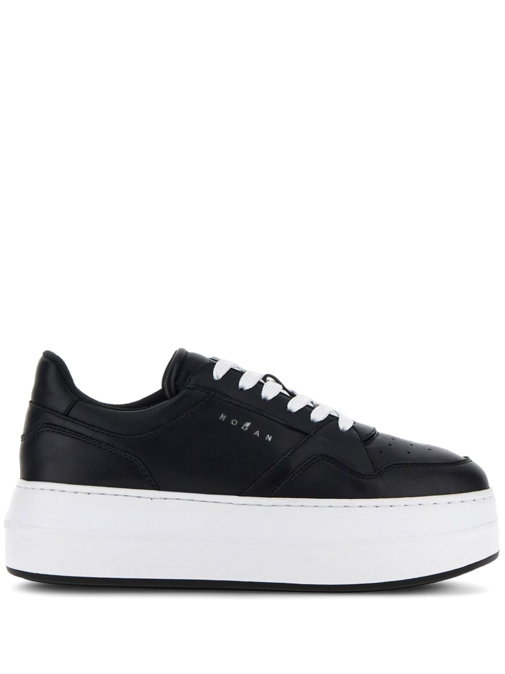 W Platform Sneaker Black Leather