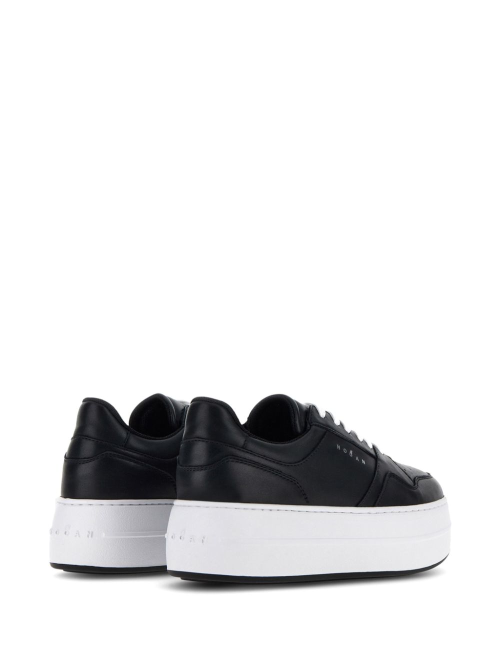 W Platform Sneaker Black Leather