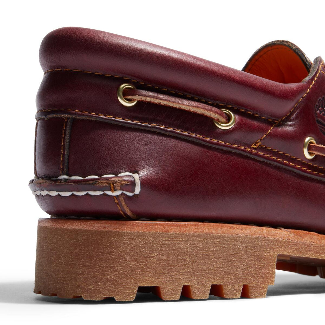 Handsewn 3 Eye Boat Shoe Burgundy Leather