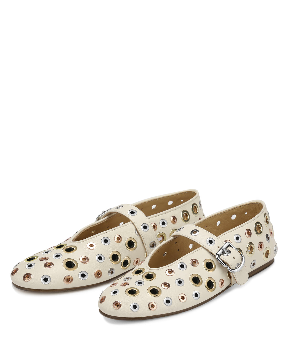 Alana Eyelet Bone Sheep Leather