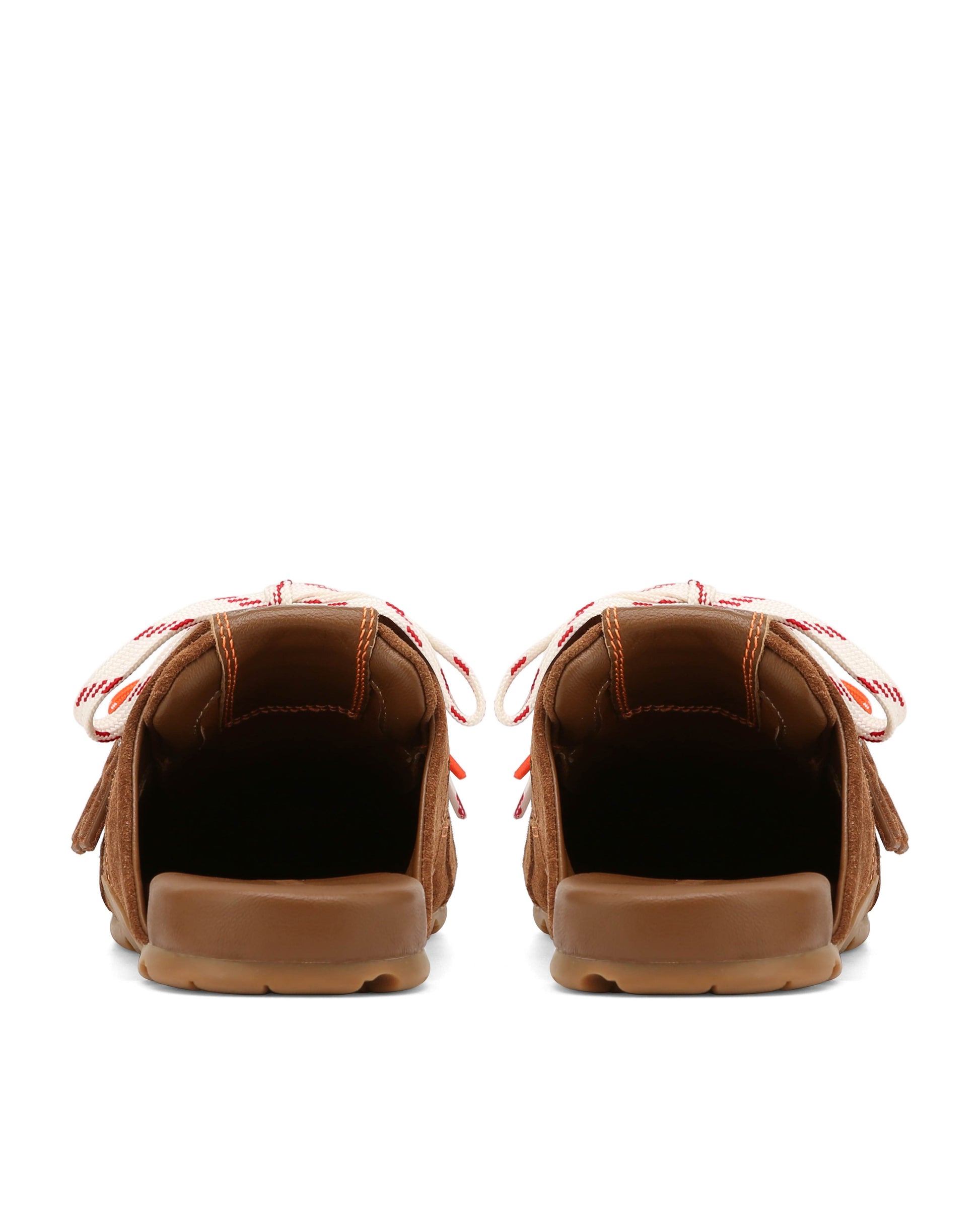 Atlas Slide Tan Suede Mules - back view