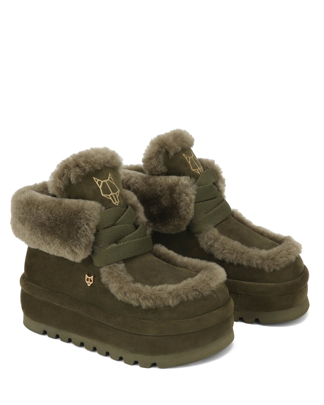 Bambi Dark Olive Suede/Shearling