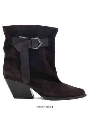 E4494-B Dark Brown Boot Suede