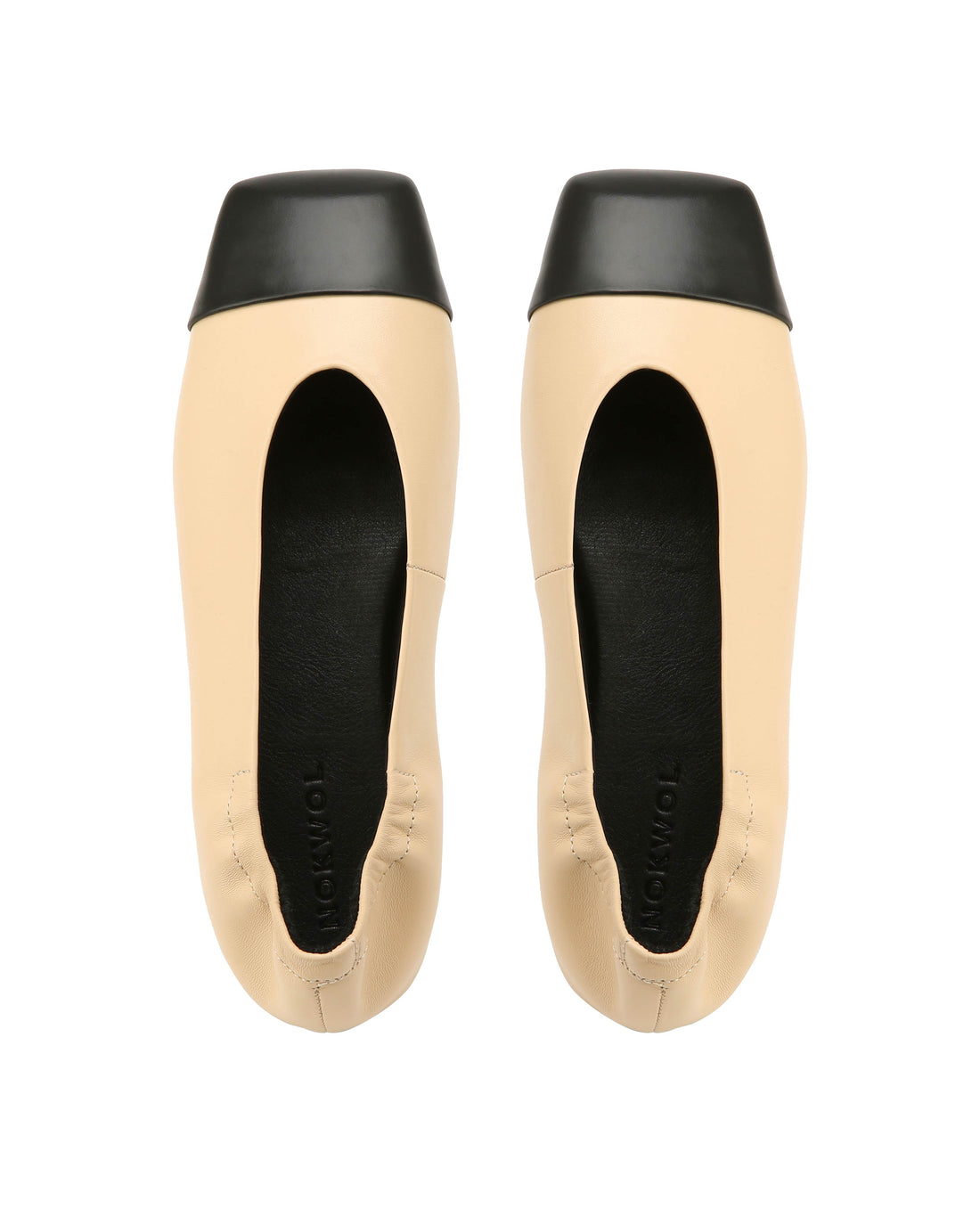 Clemmi Beige Leather/Black Toe