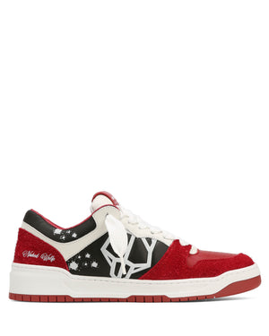 CM-00 Black Lth / White Lth / Hairy Red Suede Comb