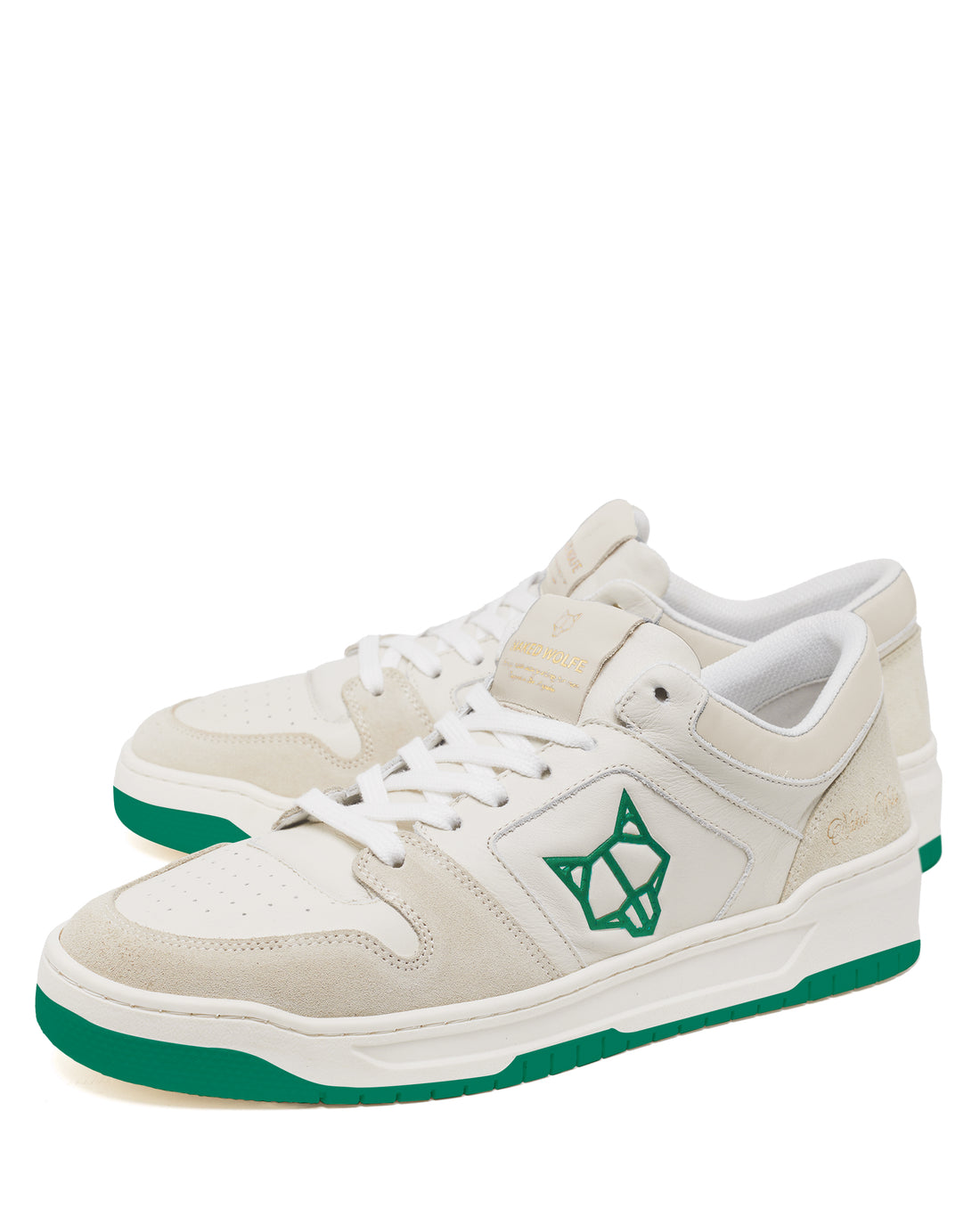 CM-01 Off White/ Green Leather Suede Combo