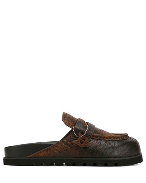 Cord Brown Distress Leather