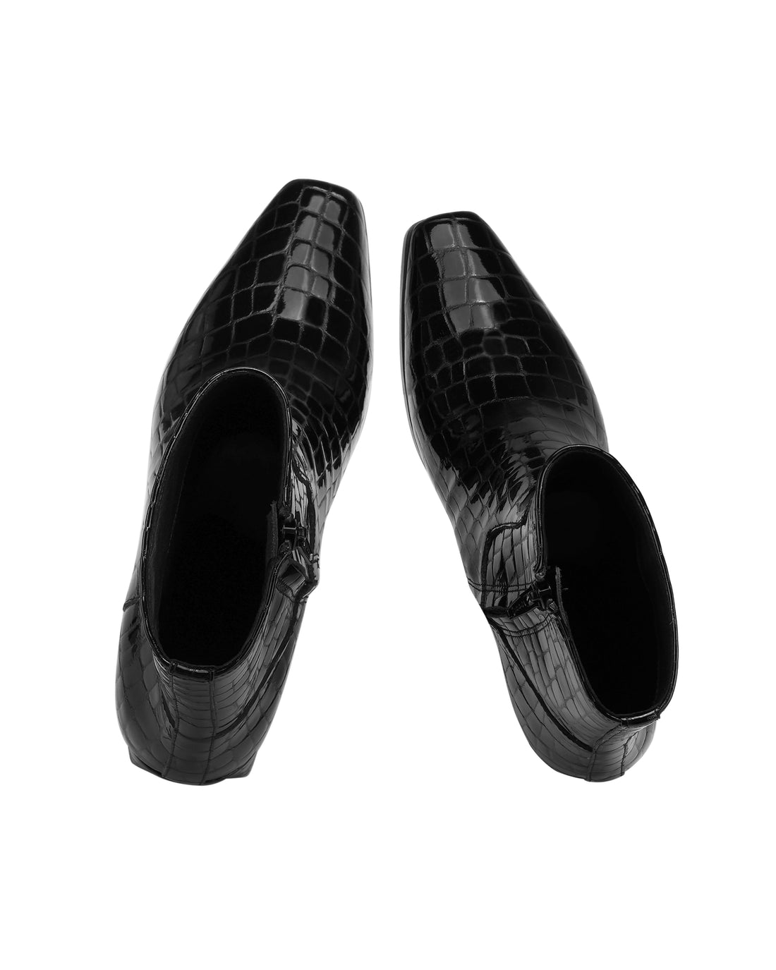 Dusty Black Croc Patent Leather