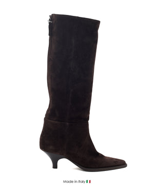 E4351 Dark Brown Boot Suede