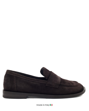 E4375 Dark Brown Suede Loafer