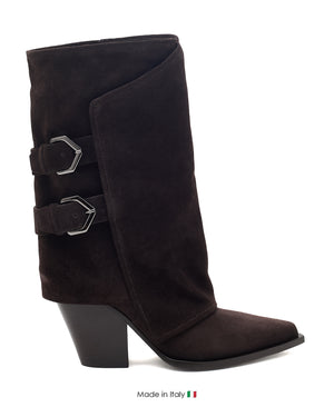 E4491 Dark Brown Boot  Suede