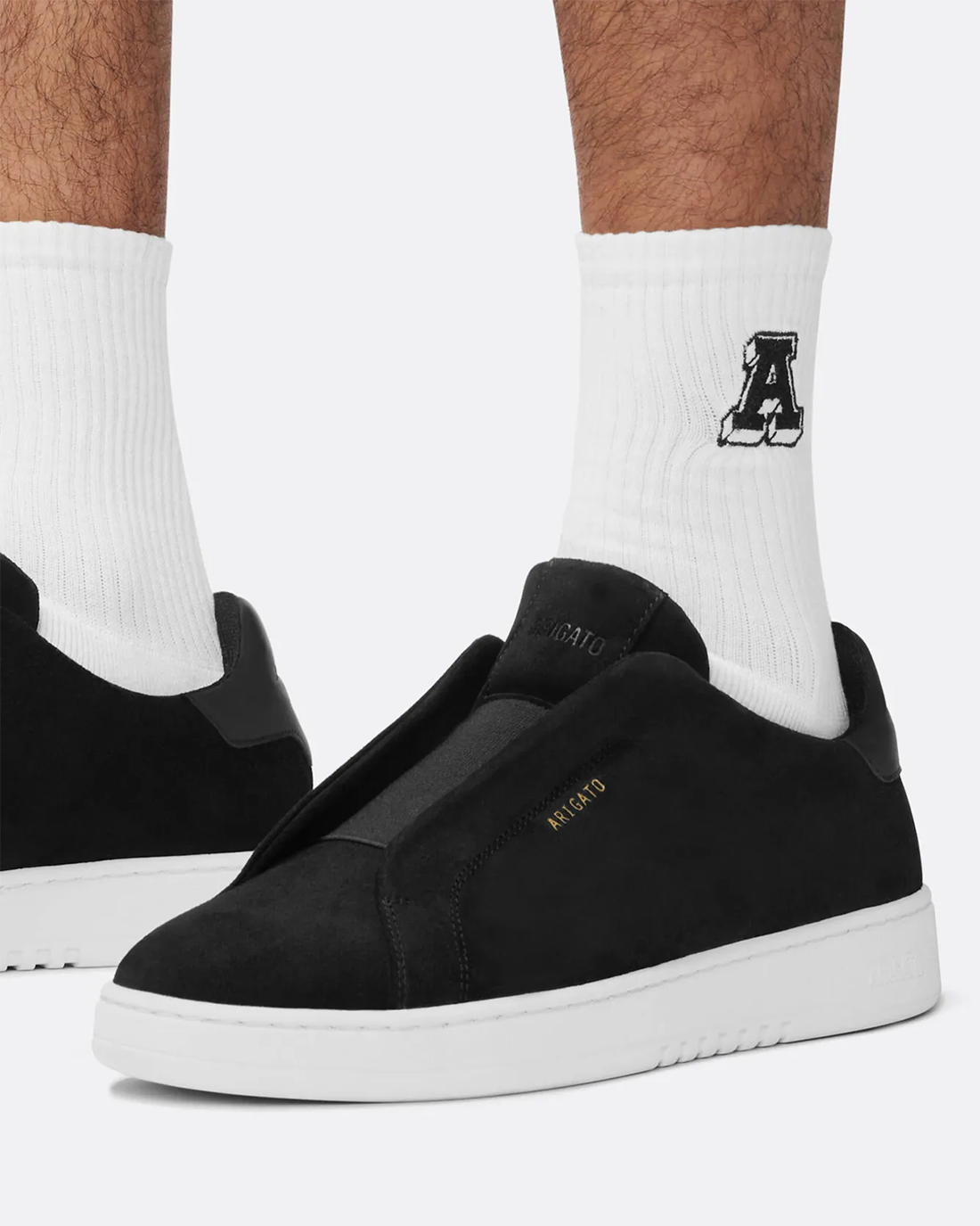 M Dice Laceless Black/White Suede