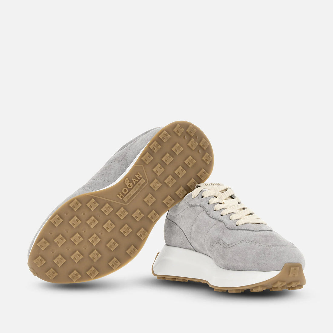 M H Patch Running Sneaker Grey Suede