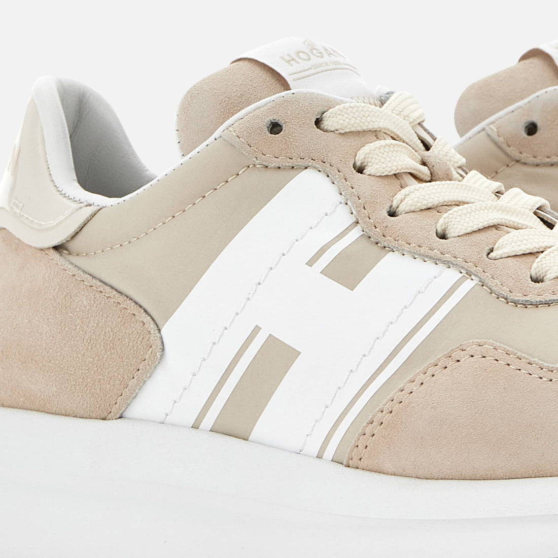 M H Patch Running Sneaker Tan Suede