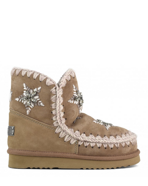 Eskimo Wool Stars & Rhinestones Pink Brown Suede MU.FW101077A