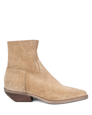 Western Ankle Boot Beige Suede E4519