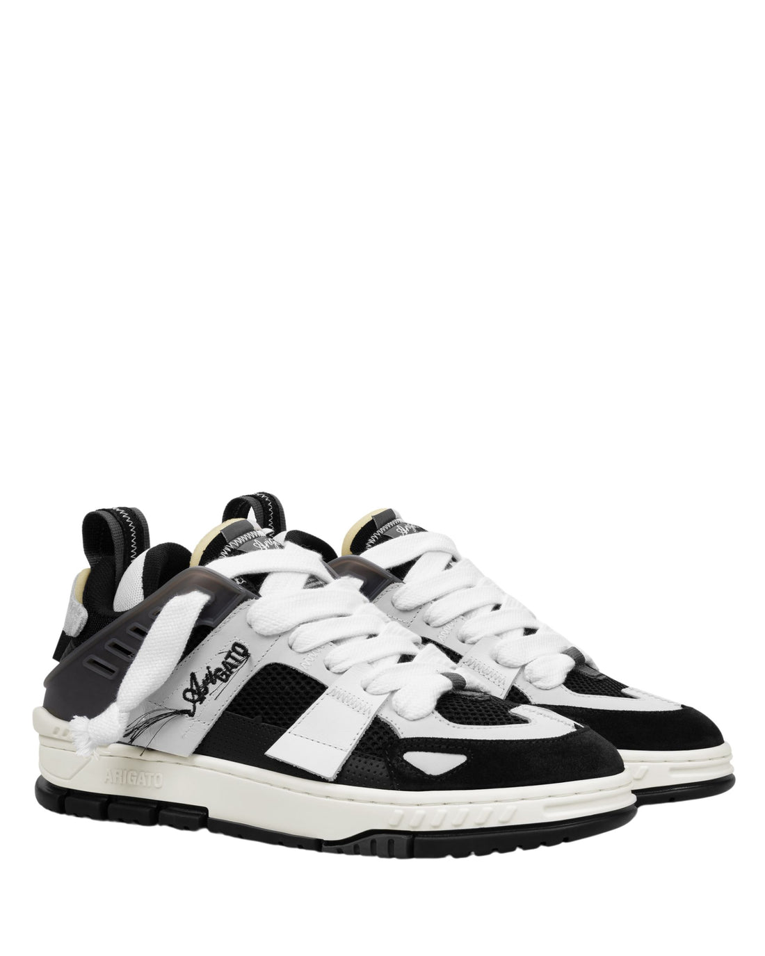 W Area Patchwork Black/White Leather/Suede