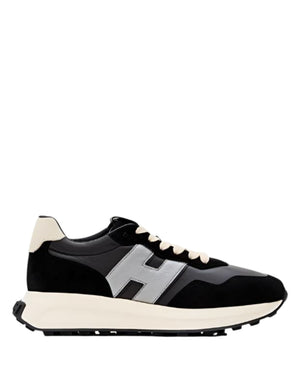 W H Patch Sneaker Black Leather