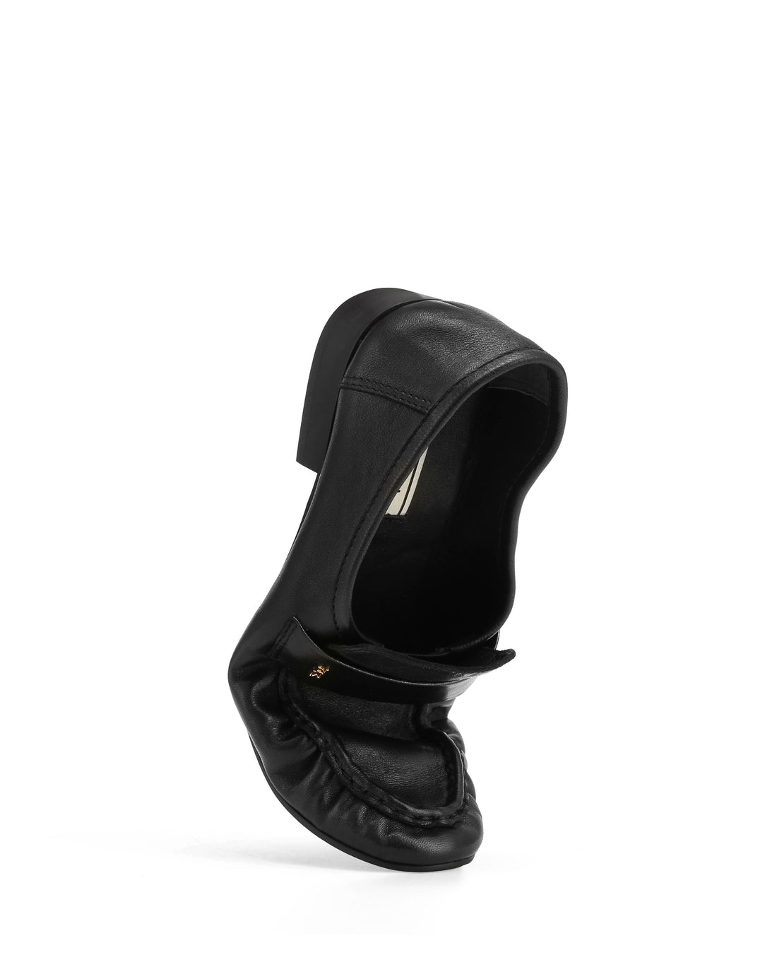 Swifty Black Glazed Leather