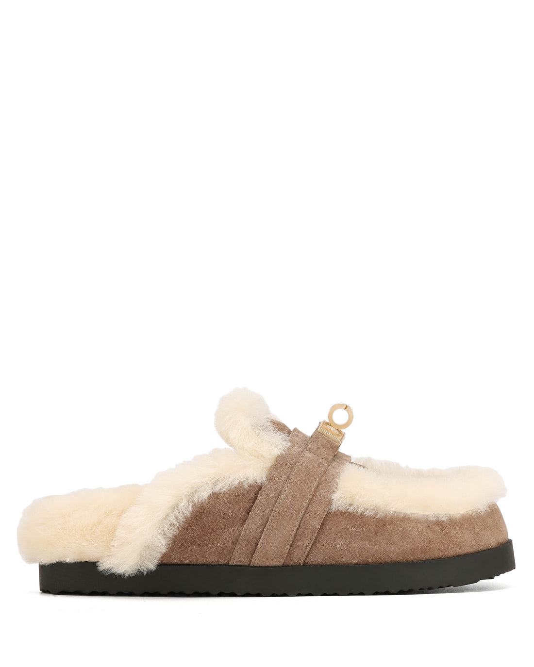 Toby Fur Mushroom Suede Mules - Nokwol