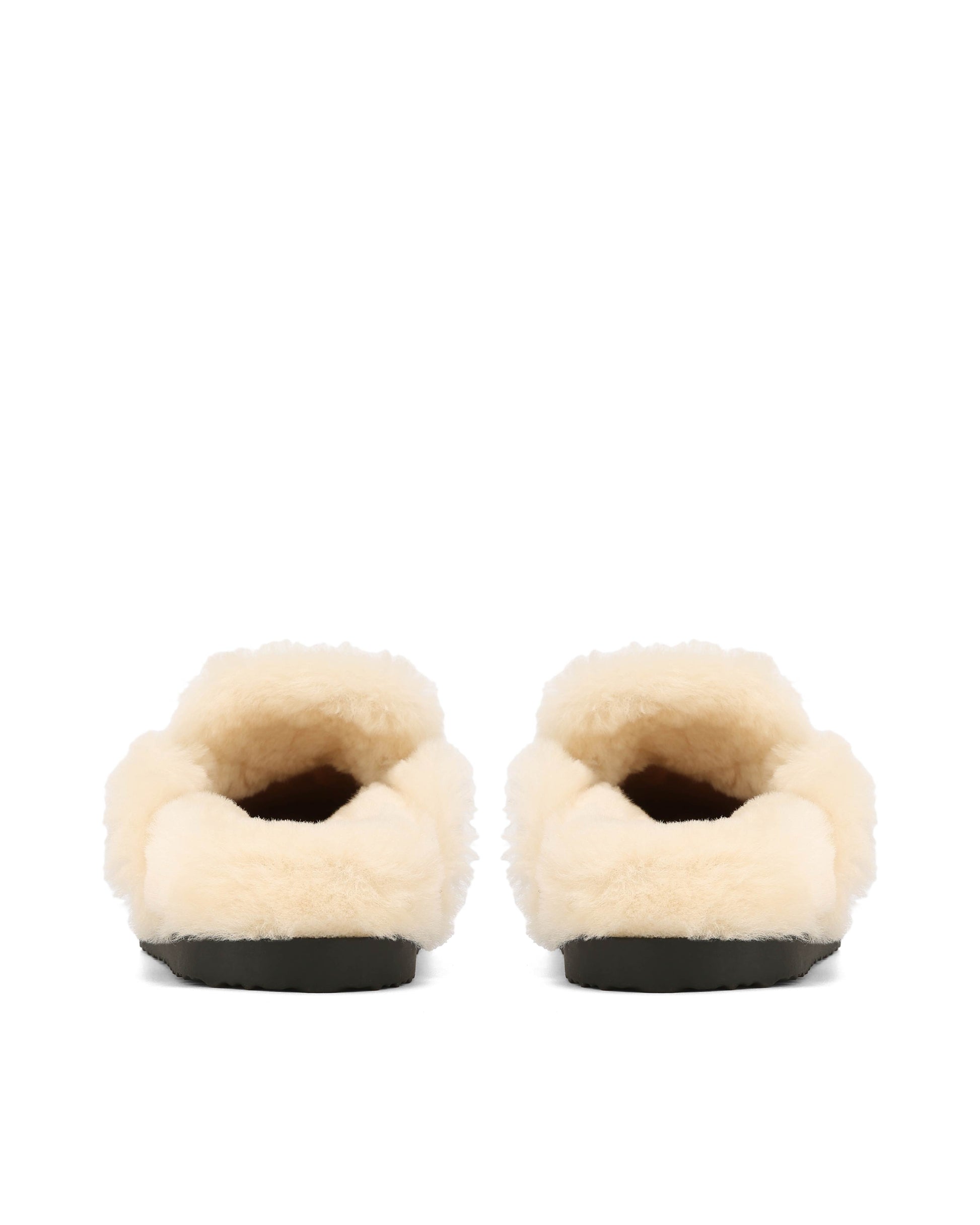 Toby Fur Mushroom Suede Mules - back view