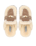 Toby Fur Mushroom Suede Mules - top view