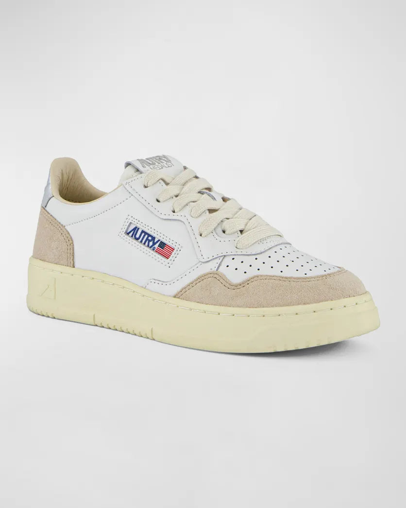 Medalist Low Wom White/Beige/Silver Leather/Suede