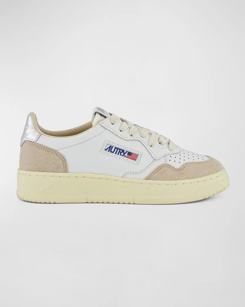 Medalist Low Wom White/Beige/Silver Leather/Suede