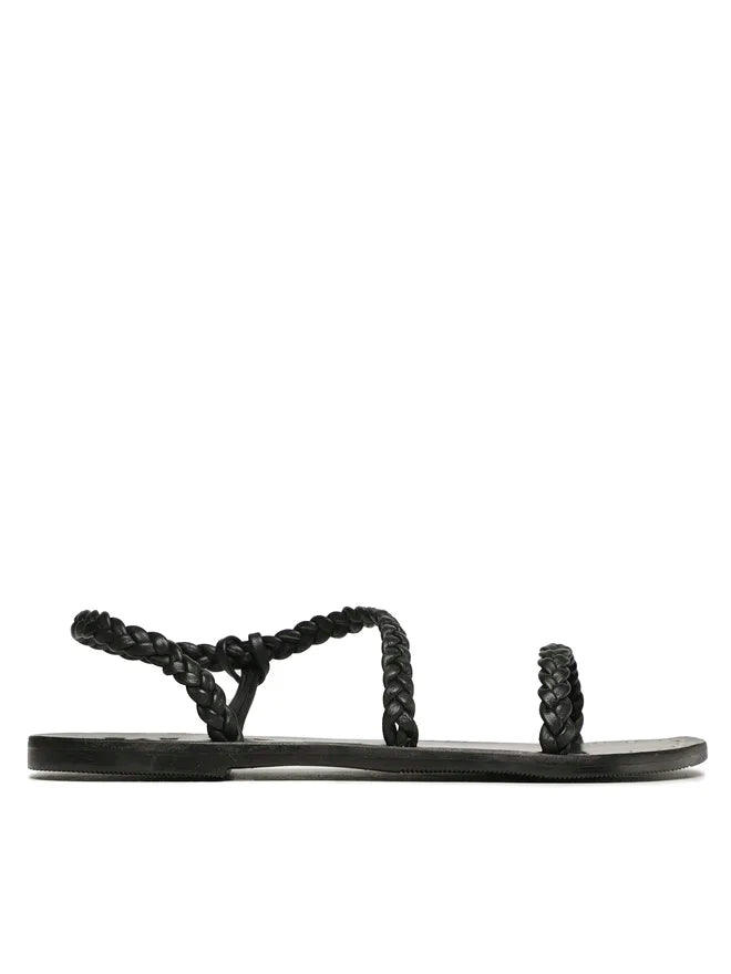 Braided Sandal Black Leather